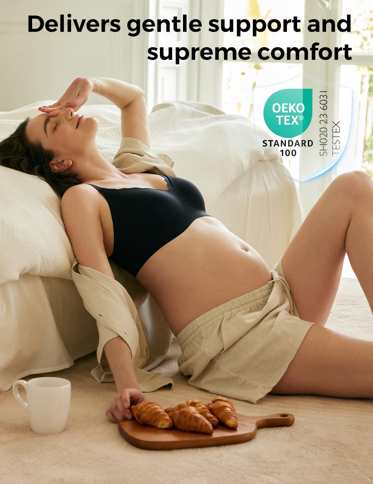 Foto 2 | Brasier sin Varilla sin Costuras Momcozy Ultraconfort Everyday Negro - Venta Internacional
