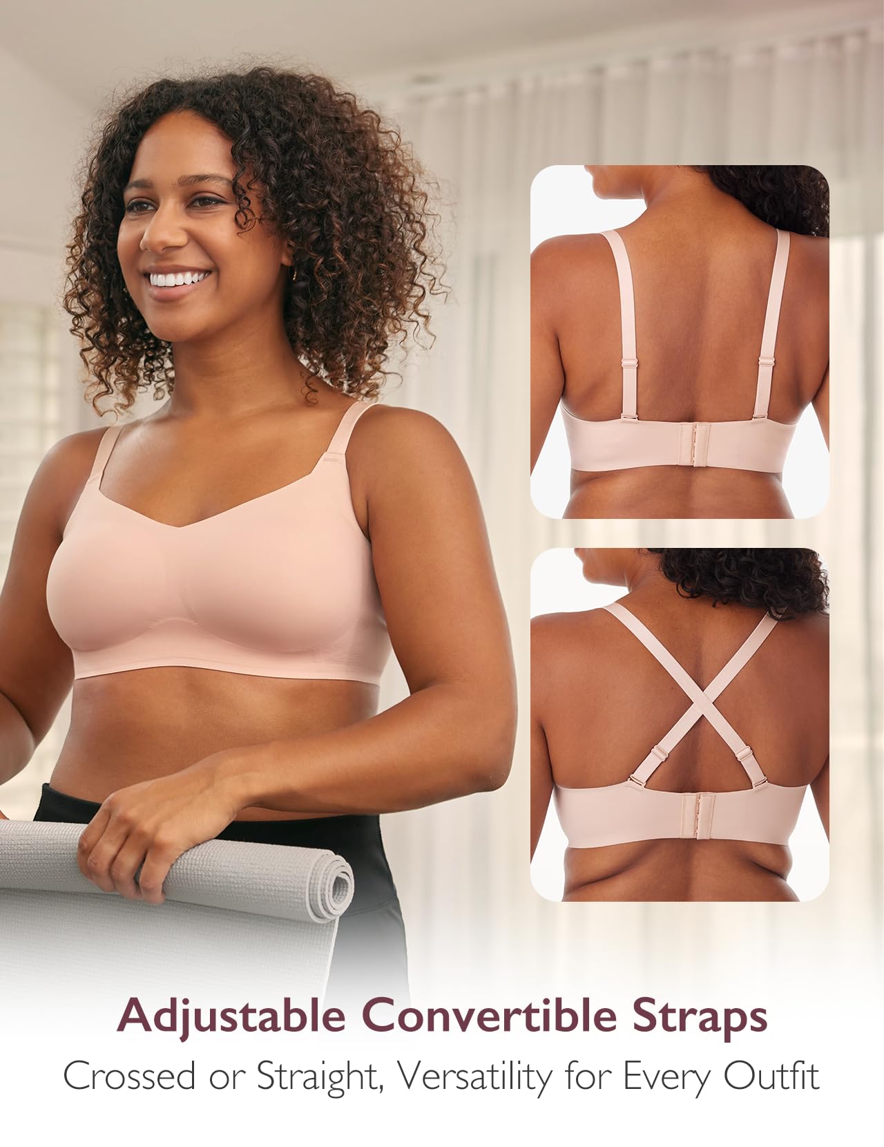 Foto 4 pulgar | Bra Momcozy Seamless Comfort, Inalámbrico, Cuello Cuadrado, Para Mujer - Venta Internacional.