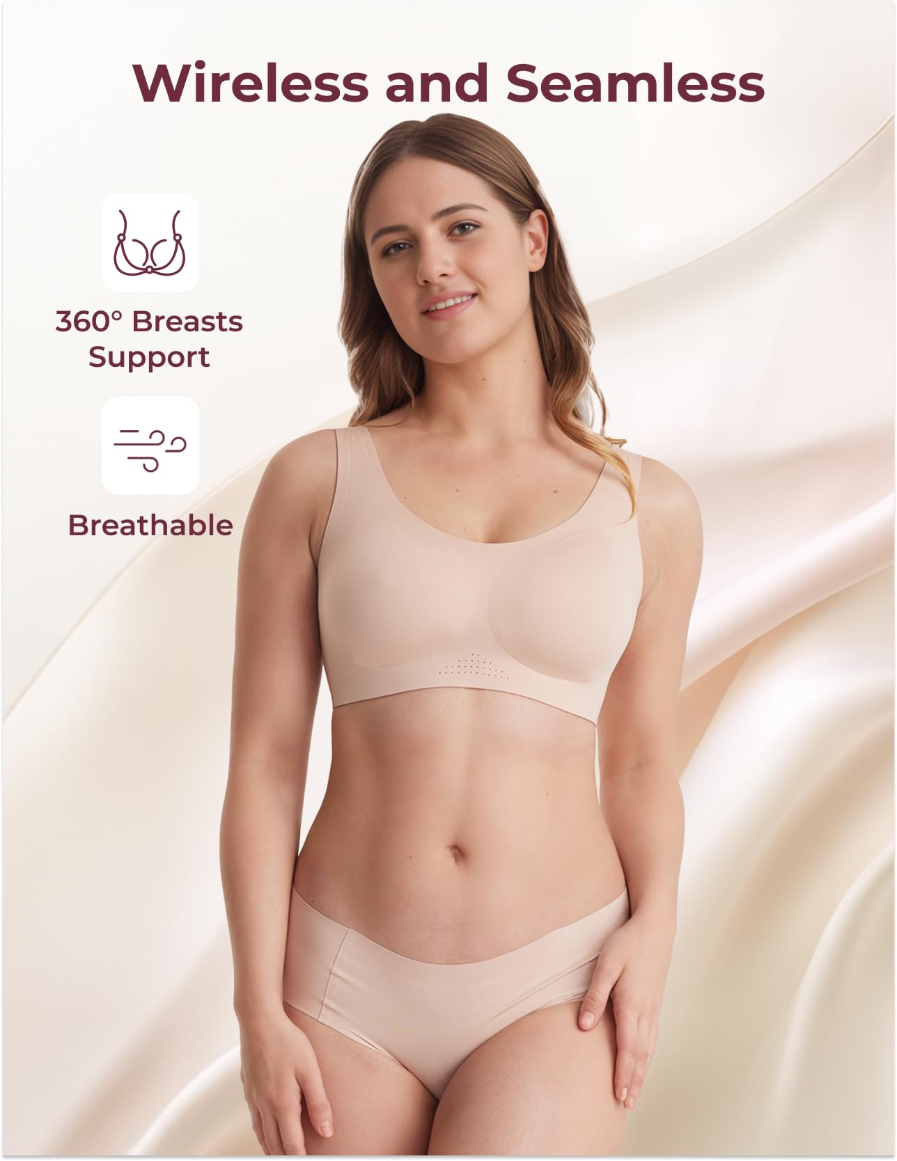 Foto 3 pulgar | Bra Momcozy Seamless Comfort Soft Support Wireless Para Mujer - Venta Internacional.