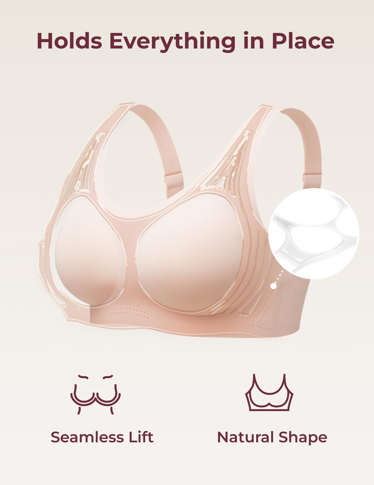 Foto 4 pulgar | Bra Momcozy Seamless Comfort Soft Support Wireless Para Mujer - Venta Internacional.