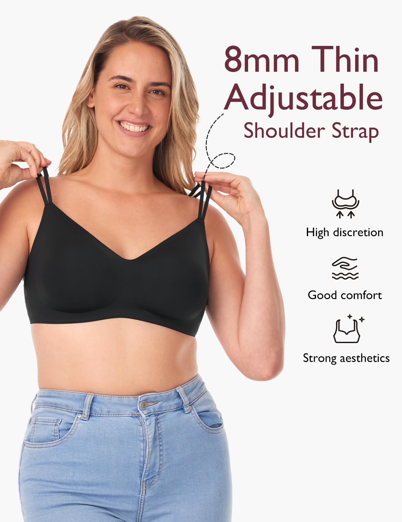 Foto 4 pulgar | Sujetador Deportivo Momcozy Seamless Low Impact Inalámbrico Negro - Venta Internacional