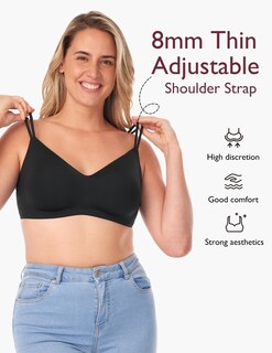 Foto 3 | Sujetador Deportivo Momcozy Seamless Low Impact Inalámbrico Negro - Venta Internacional