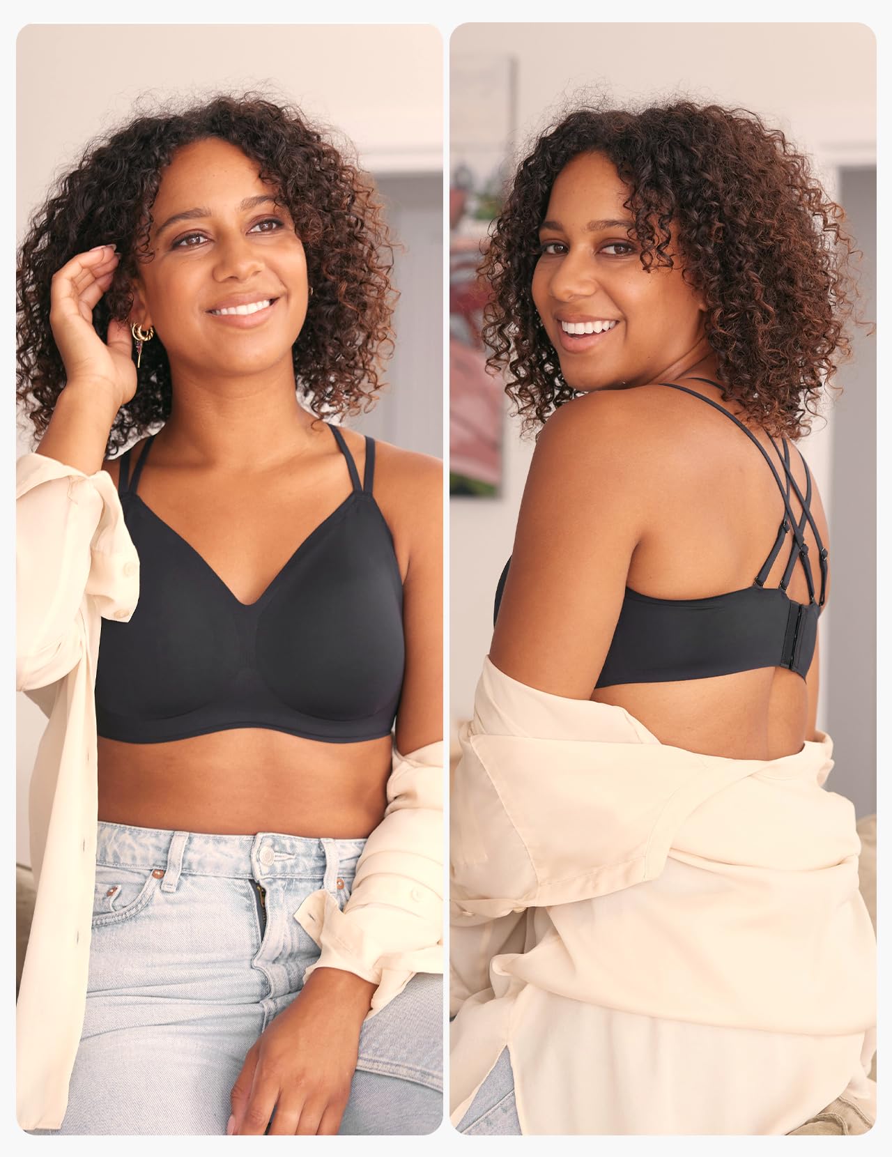 Foto 8 pulgar | Sujetador Deportivo Momcozy Seamless Low Impact Inalámbrico Negro - Venta Internacional