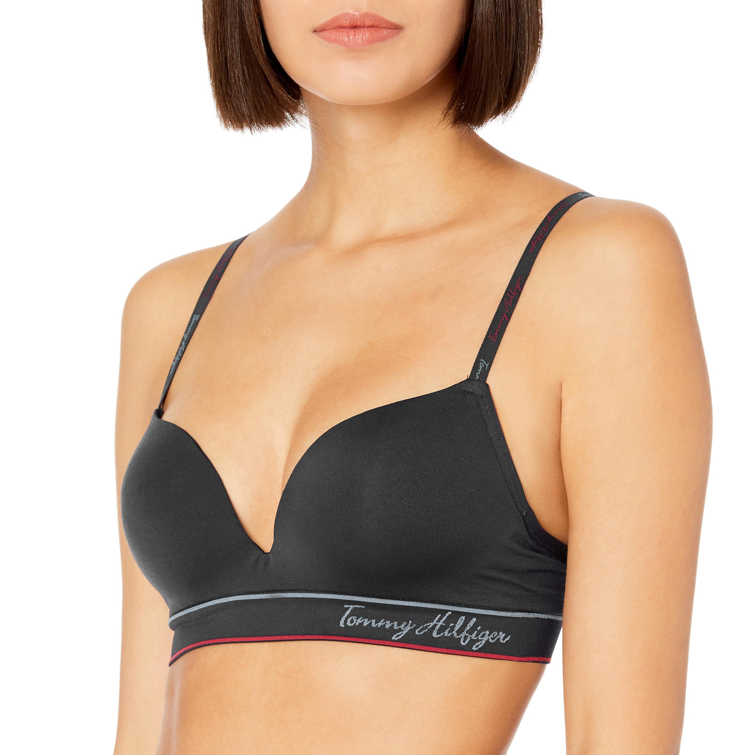 Foto 2 pulgar | Bralette Tommy Hilfiger Para Mujer, Sin Costuras, Ligeramente Forrado, Negro - Venta Internacional.