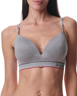 Foto 1 | Bralette Tommy Hilfiger Sin Costuras, Ligeramente Forrado, Gris Jaspeado - Venta Internacional.