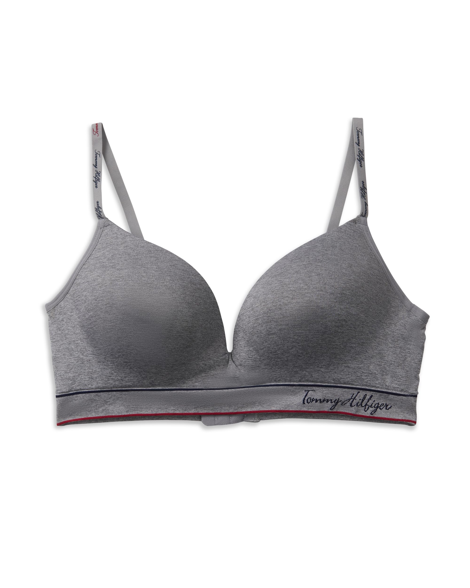 Foto 3 pulgar | Bralette Tommy Hilfiger Sin Costuras, Ligeramente Forrado, Gris Jaspeado - Venta Internacional.