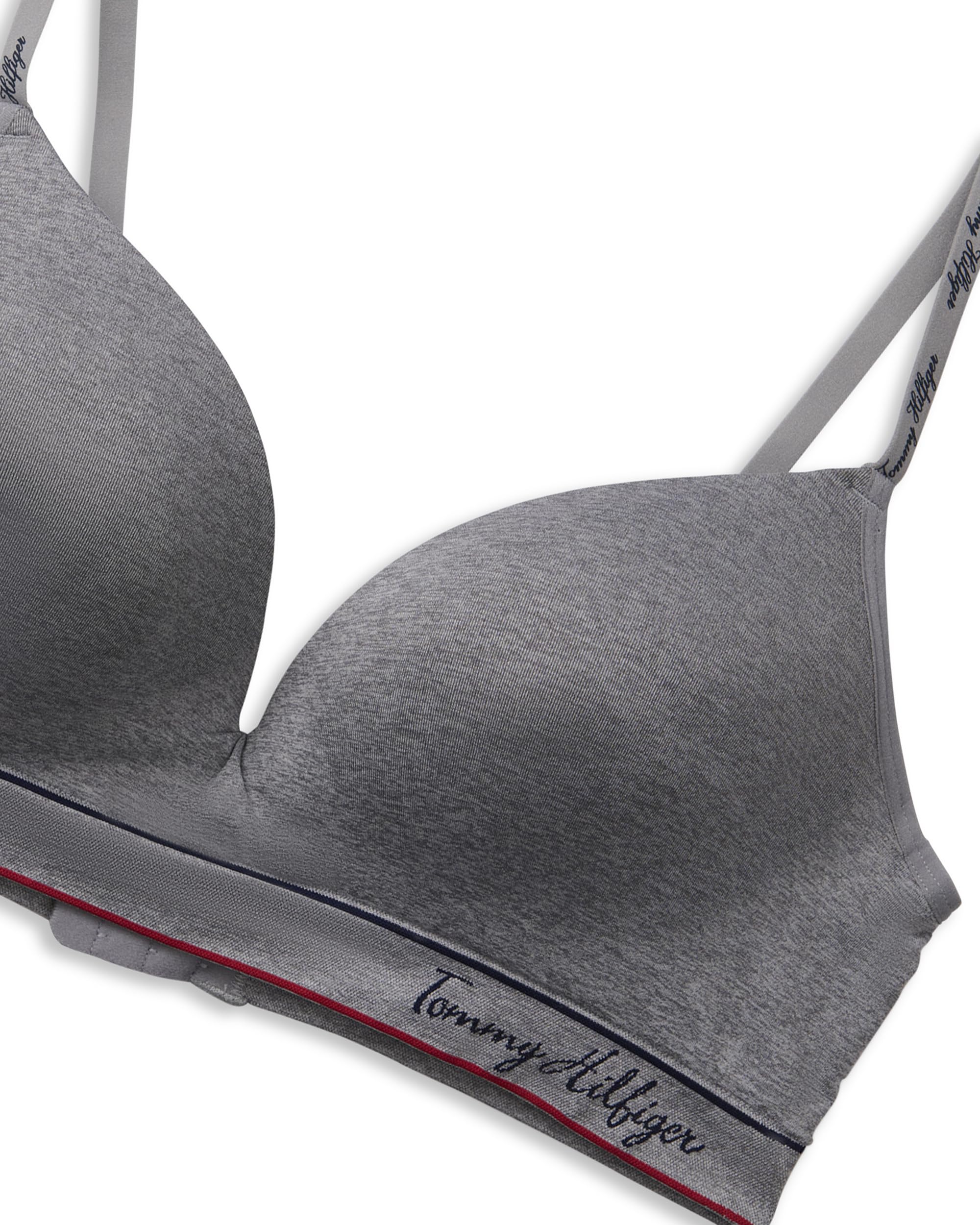 Foto 5 pulgar | Bralette Tommy Hilfiger Sin Costuras, Ligeramente Forrado, Gris Jaspeado - Venta Internacional.