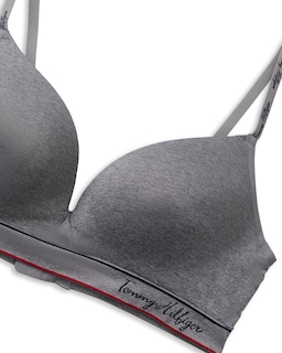 Foto 4 | Bralette Tommy Hilfiger Sin Costuras, Ligeramente Forrado, Gris Jaspeado - Venta Internacional.
