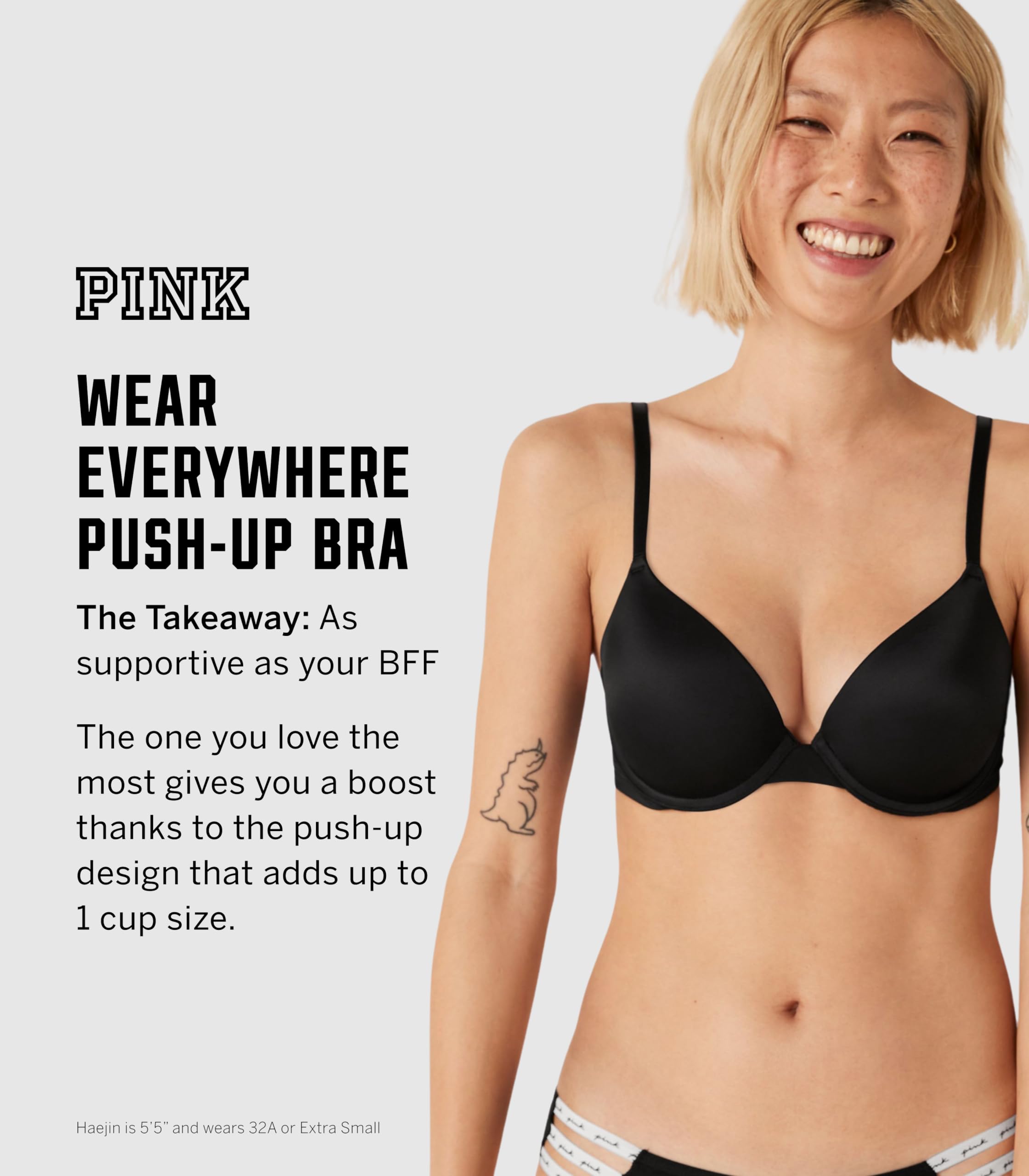 Foto 5 pulgar | Sujetador Victoria's Secret Pink Wear Everywhere Push Up 36d Negro - Venta Internacional.