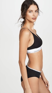 Foto 4 | Bralette Calvin Klein, Moderno, De Algodón, Ligeramente Forrado, Negro - Venta Internacional.
