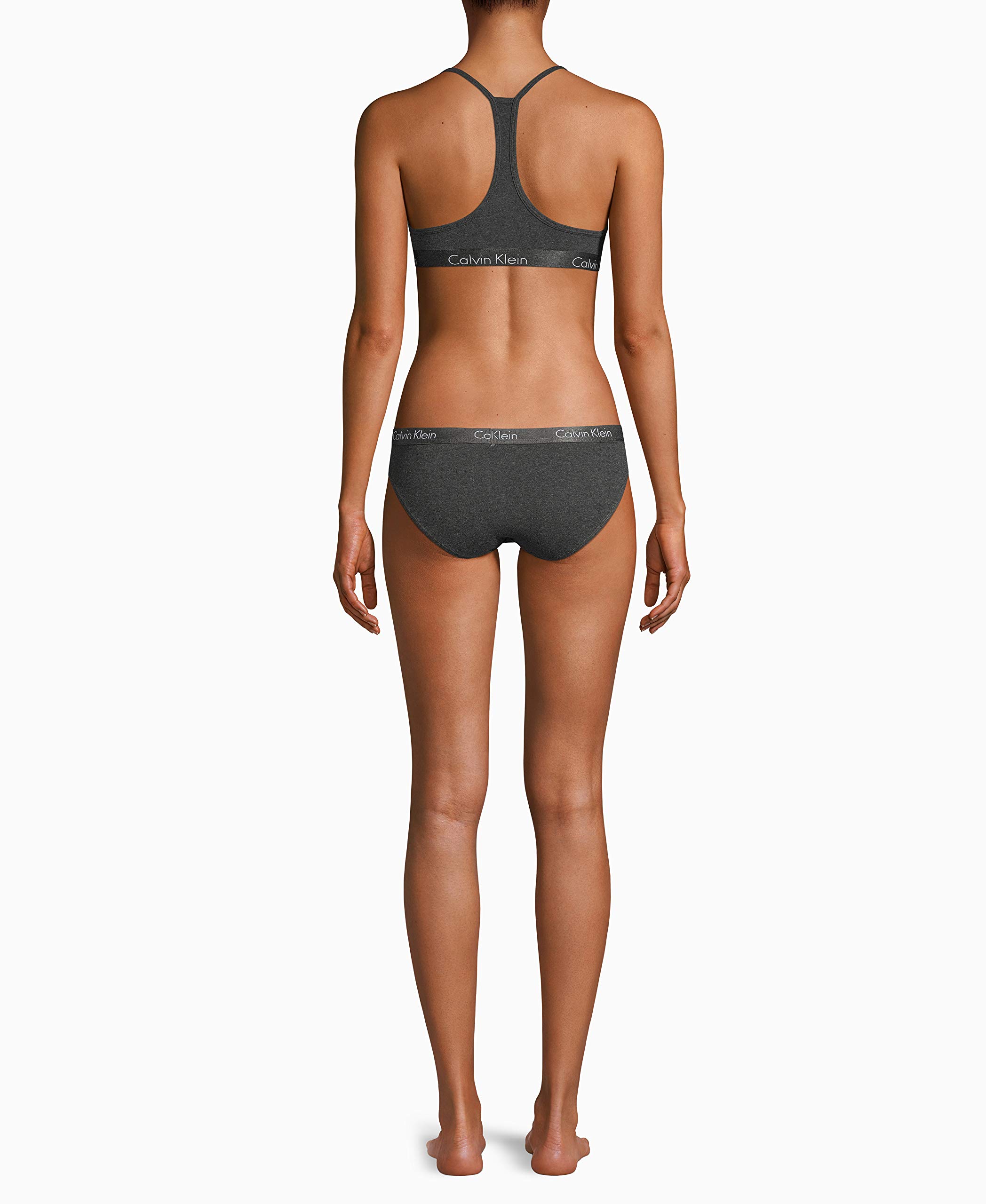 Foto 2 | Bralette Calvin Klein Motive De Algodón Ligeramente Forrado En Color Carbón - Venta Internacional.