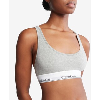 Foto 3 | Bralette Calvin Klein, Moderno, De Algodón, Ligeramente Forrado, Gris Jaspeado - Venta Internacional.
