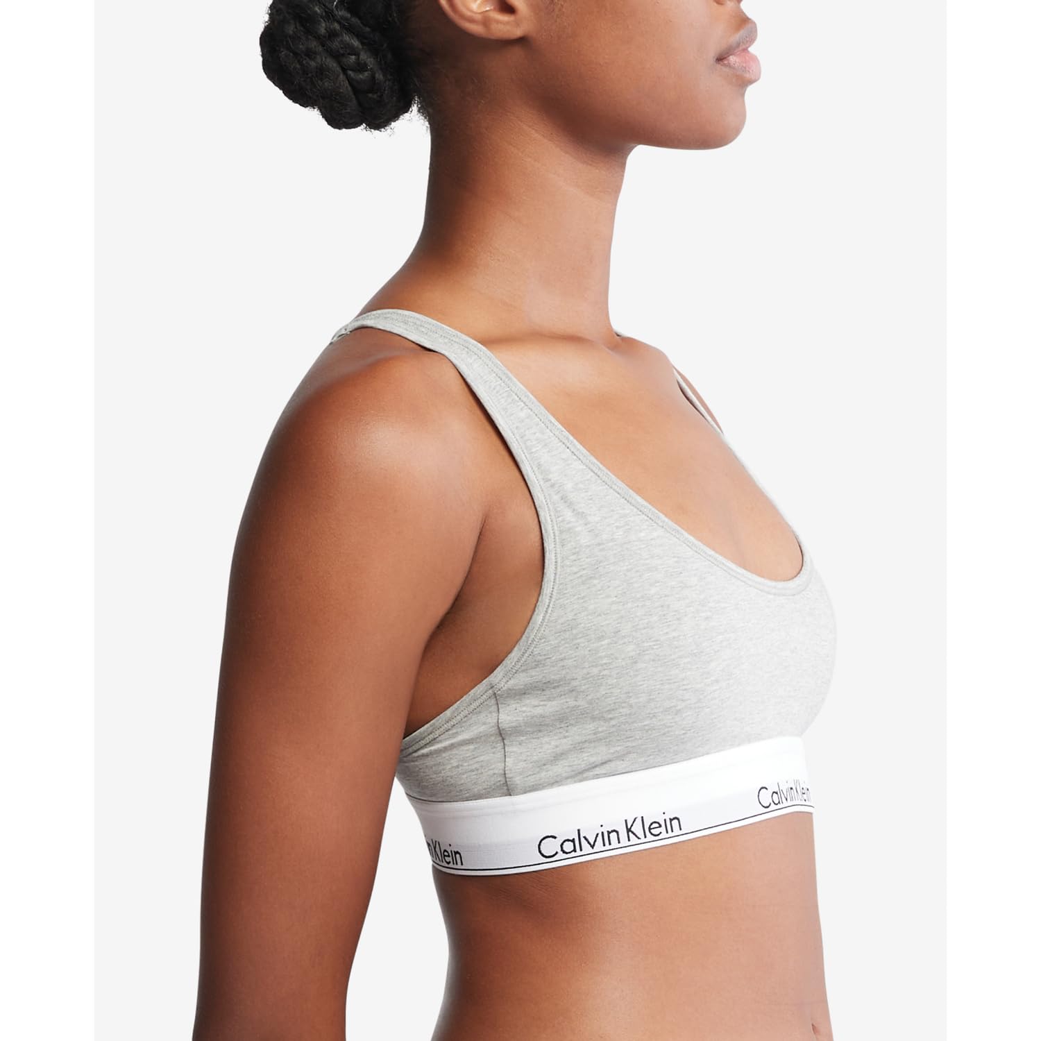 Foto 5 pulgar | Bralette Calvin Klein, Moderno, De Algodón, Ligeramente Forrado, Gris Jaspeado - Venta Internacional.