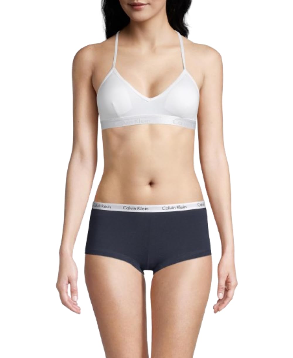 Foto 2 pulgar | Bralette Calvin Klein Motive De Algodón Ligeramente Forrado Blanco - Venta Internacional.