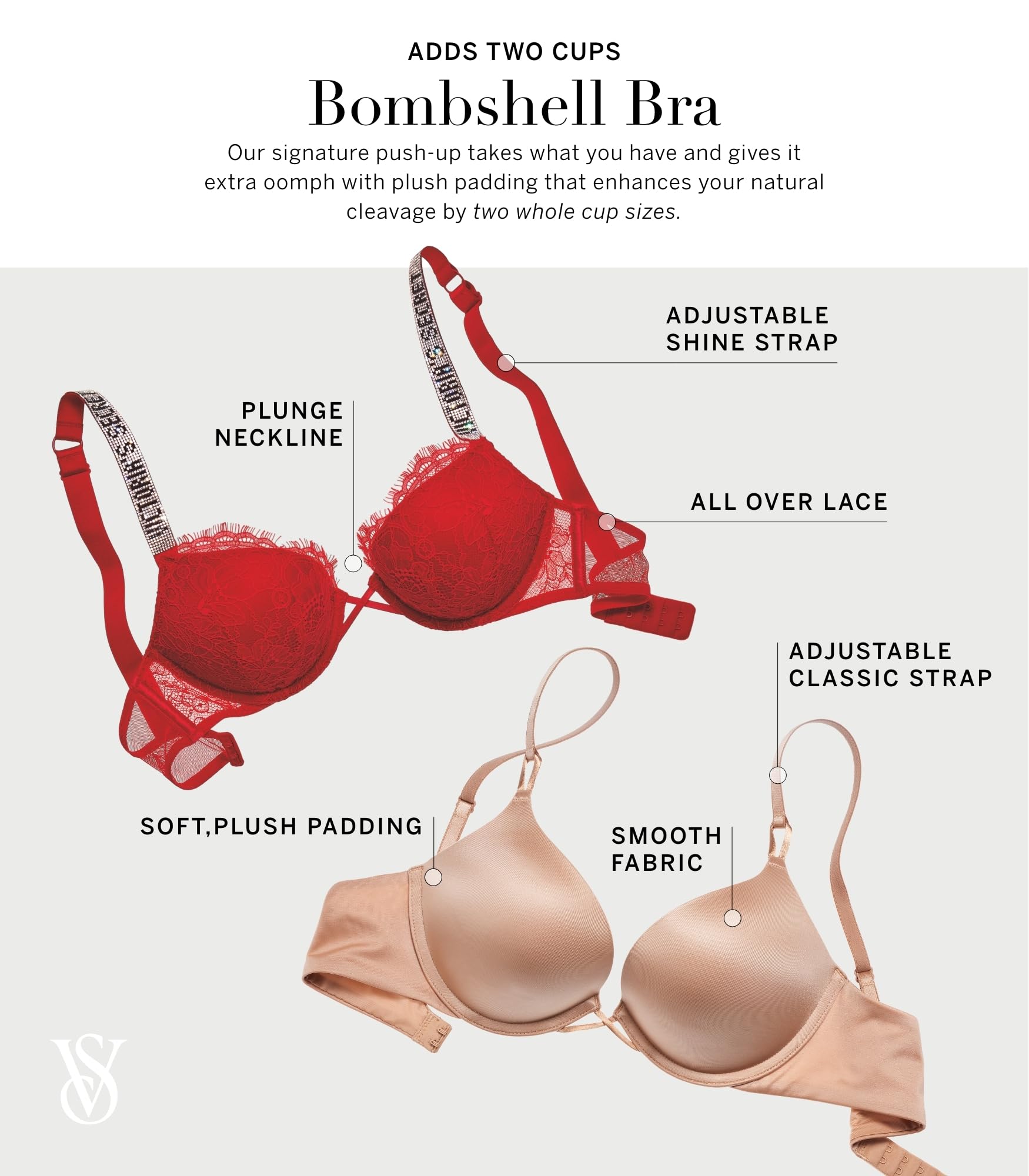 Foto 5 pulgar | Sujetador Victoria's Secret Bombshell Sexy Strap Push Up 36c Beige - Venta Internacional.