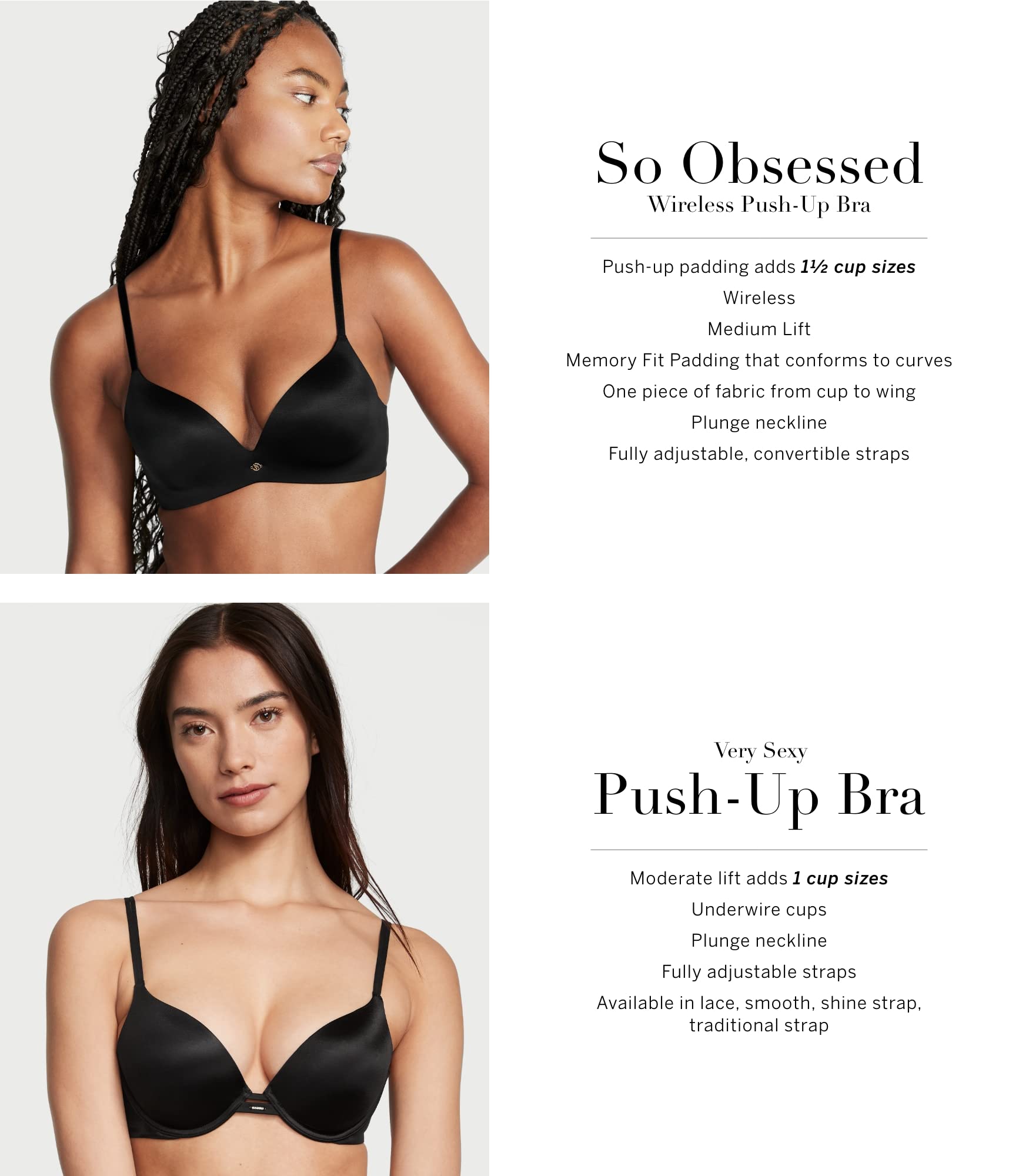 Foto 6 pulgar | Bra Victoria's Secret So Obsessed Wireless Push Up Black 36c - Venta Internacional.
