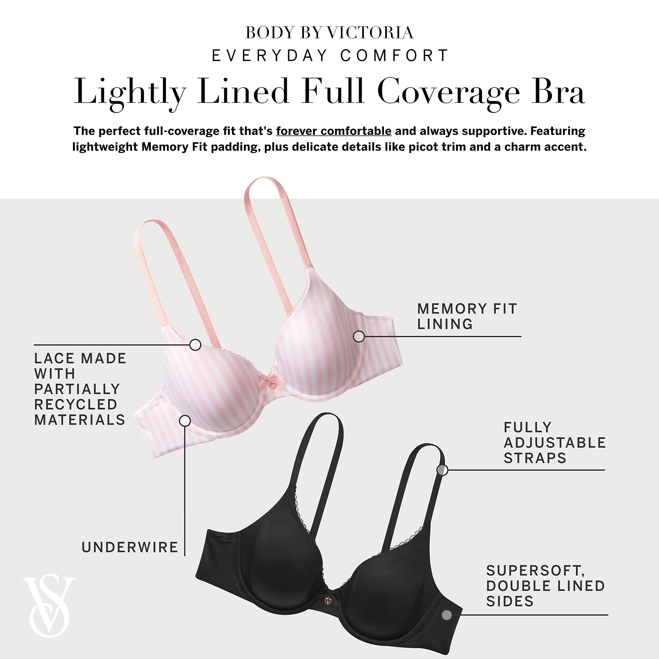 Foto 5 pulgar | Sujetador Victoria's Secret Body De Victoria Perfect Coverage 36b - Venta Internacional.