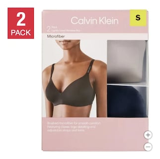 Foto 6 | Calvin Klein Pack De 2 Brasieres Sin Varilla Para Mujer, Súper Comfort, Sin Costuras Y Ajuste Perfecto, Gris Y Marino