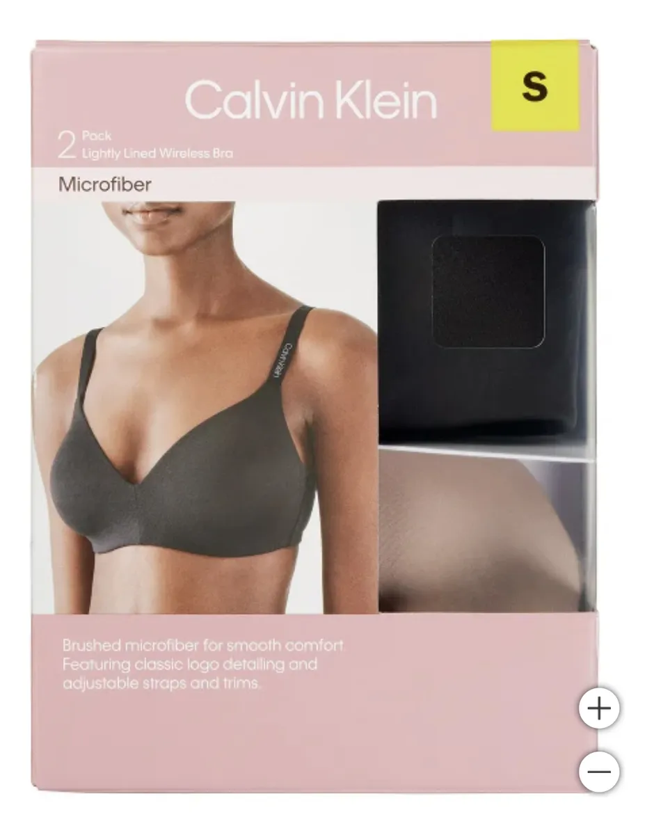 Foto 1 | Calvin Klein Pack De 2 Brasieres Sin Varilla Para Mujer, Súper Cómodos, Sin Costuras, Color Negro Y Cedro