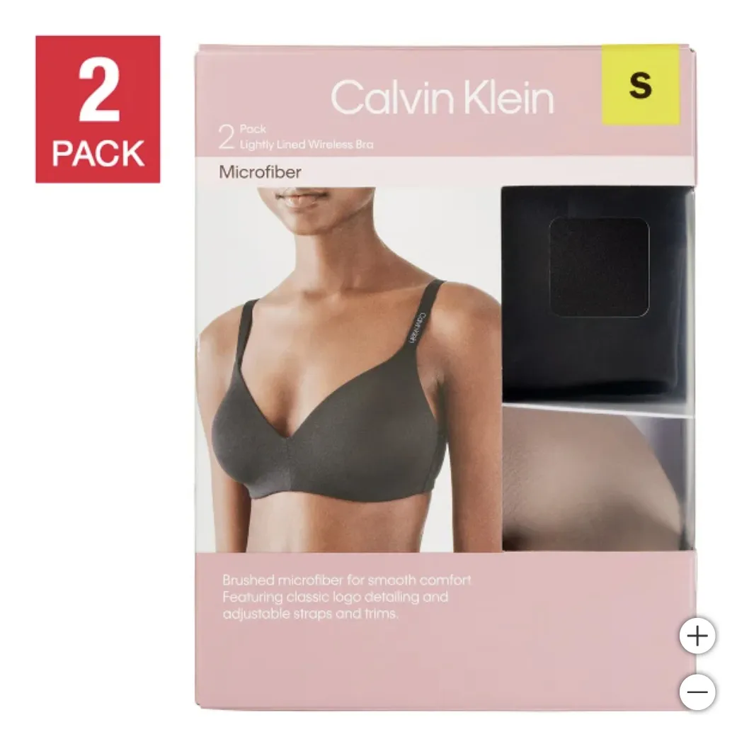 Foto 7 pulgar | Calvin Klein Pack De 2 Brasieres Sin Varilla Para Mujer, Súper Cómodos, Sin Costuras, Color Negro Y Cedro
