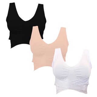 Foto 1 | Brasier Push Up 3 Piezas Passion Wear Bra Color Negro,nude Y Blanco Con Soporte Cruzado Y Control De Rollos En Espalda