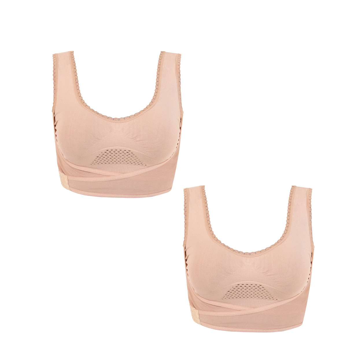 Kit De 2 Bra Liberty Fresh Push Up Nude + Panty Regalo I Love Shape M2086 M