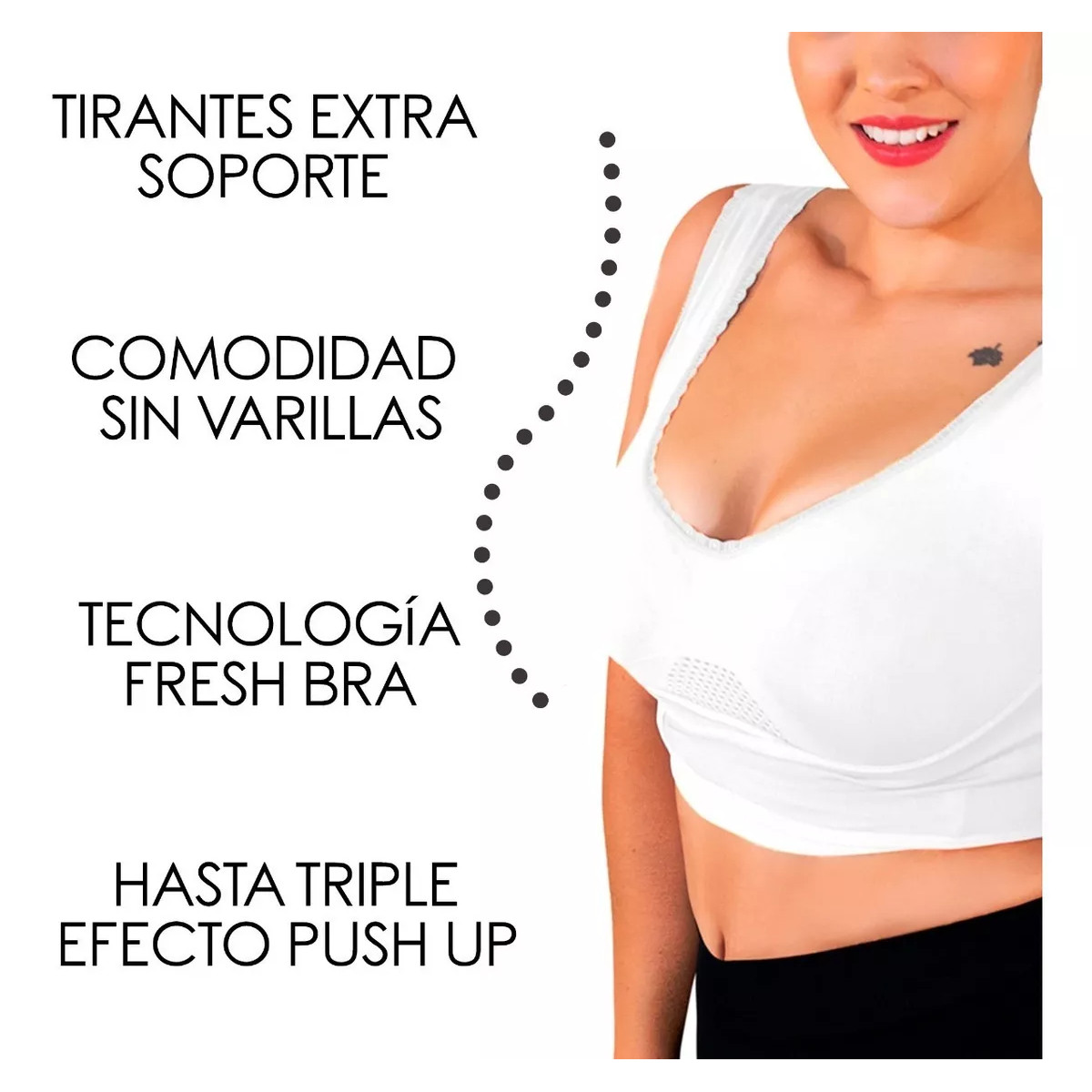 Foto 4 pulgar | Kit De 2 Bra Liberty Fresh Push Up Blanco + Panty Regalo I Love Shape M2086 Xxg