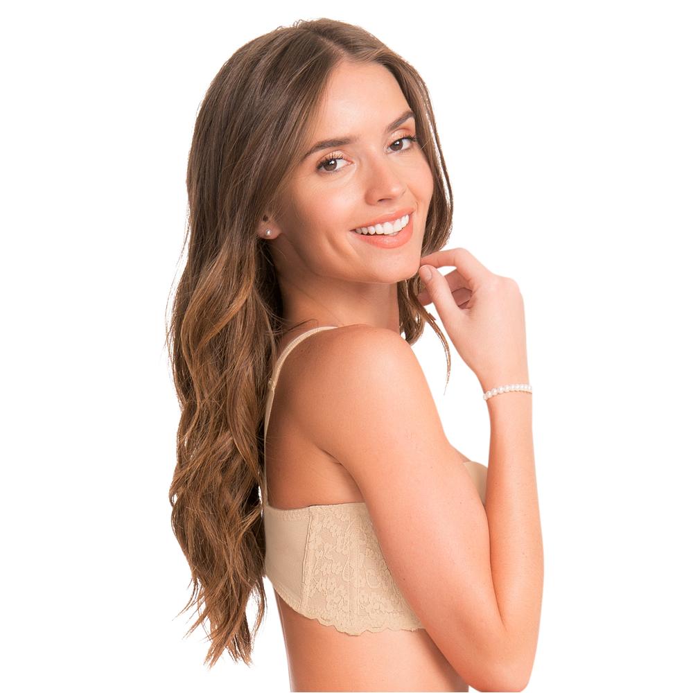 Foto 3 pulgar | Brasier Ilusión con Push Up Beige para Mujer