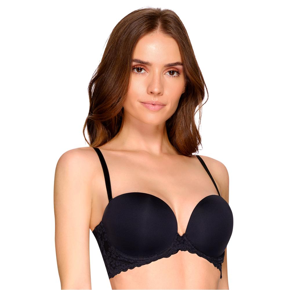 Foto 1 | Brasier Escote Profundo Push Up Ilusión 7479 Negro