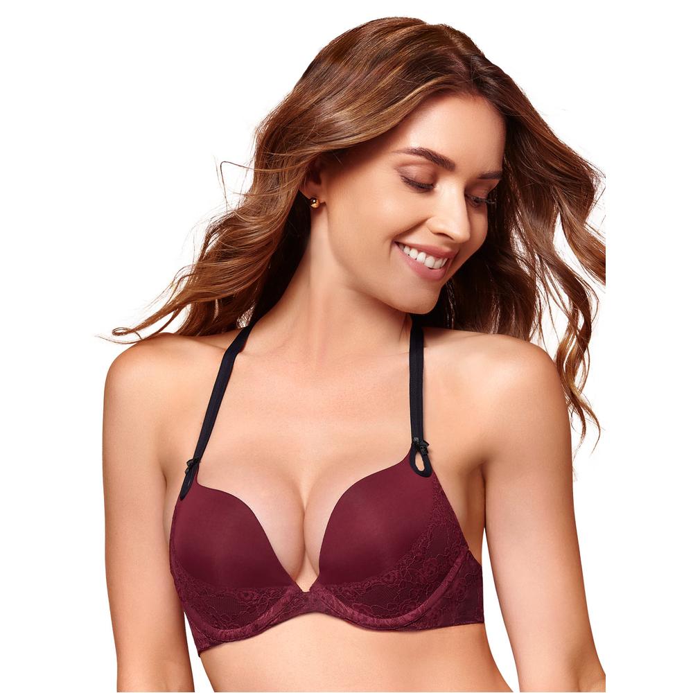 Foto 1 | Bra Escote Profundo Push Up Ilusión 7252 Rojo