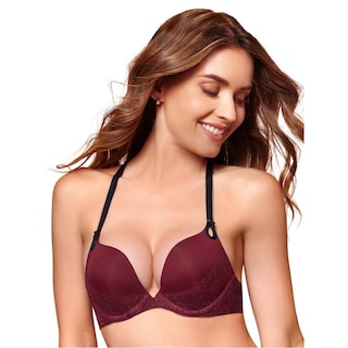 Foto 1 | Bra Escote Profundo Push Up Ilusión 7252 Rojo