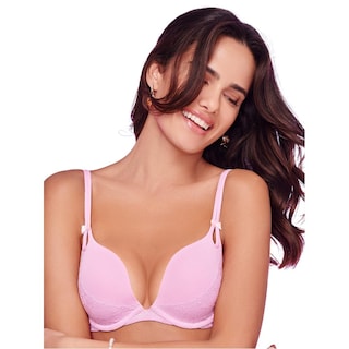Foto 5 | Bra Escote Profundo Push Up Ilusión 7252 Rojo