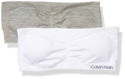 Foto 1 | Sujetador Tipo Bandeau Calvin Klein Para Niñas, Blanco/gris Jaspeado, Paquete De 2 - Venta Internacional.