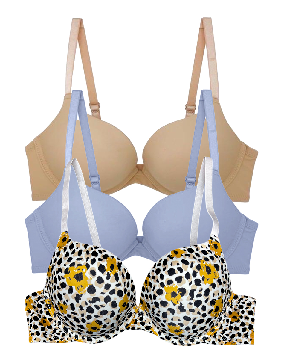 Foto 3 pulgar | Brasier Doble Push Up Tatys Fashion, Aumenta Hasta Dos Tallas, Pack Con 3 Bras