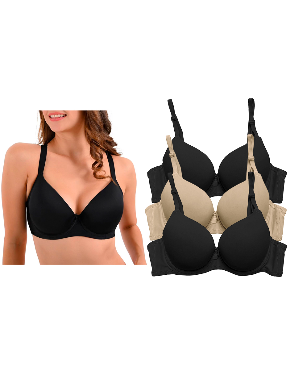 Foto 2 pulgar | Brasier Doble Push Up Tatys Fashion, Aumenta Hasta Dos Tallas, Pack Con 3 Bras