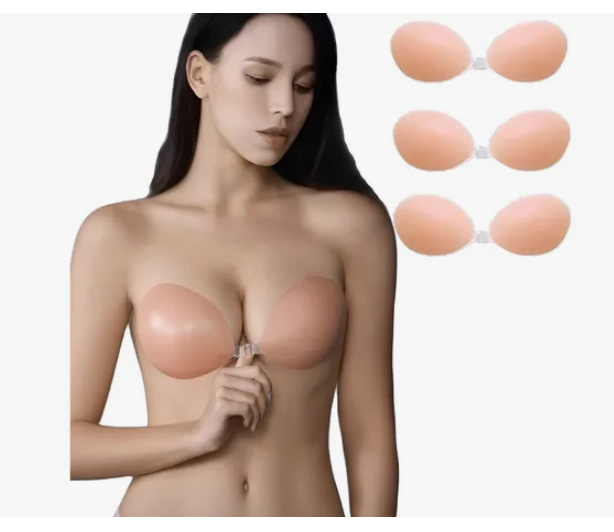 Foto 2 pulgar | 3pc Brasier Strapless Push Up Invisible Silicon Adherible