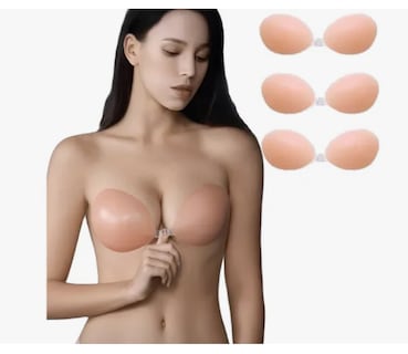 Foto 1 | 3pc Brasier Strapless Push Up Invisible Silicon Adherible