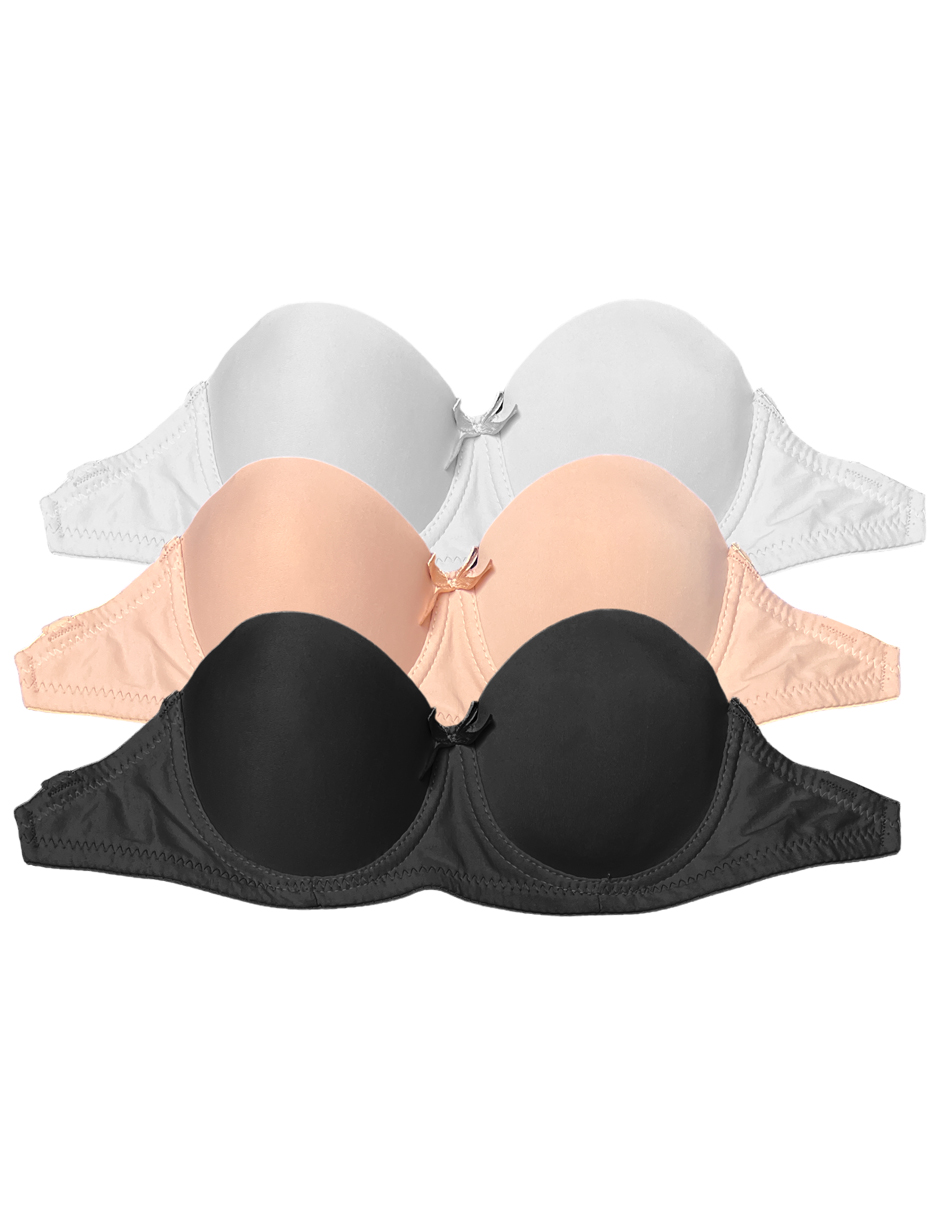 Foto 2 pulgar | Paquete De 3 Brasier Strapless Con Tirantes Transparentes