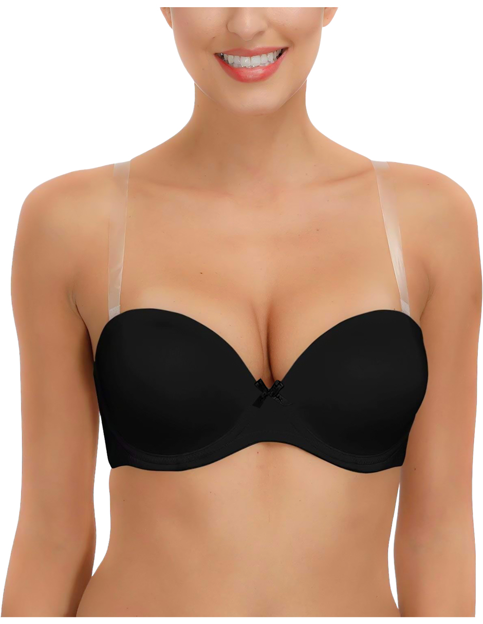 Foto 3 pulgar | Paquete De 3 Brasier Strapless Con Tirantes Transparentes