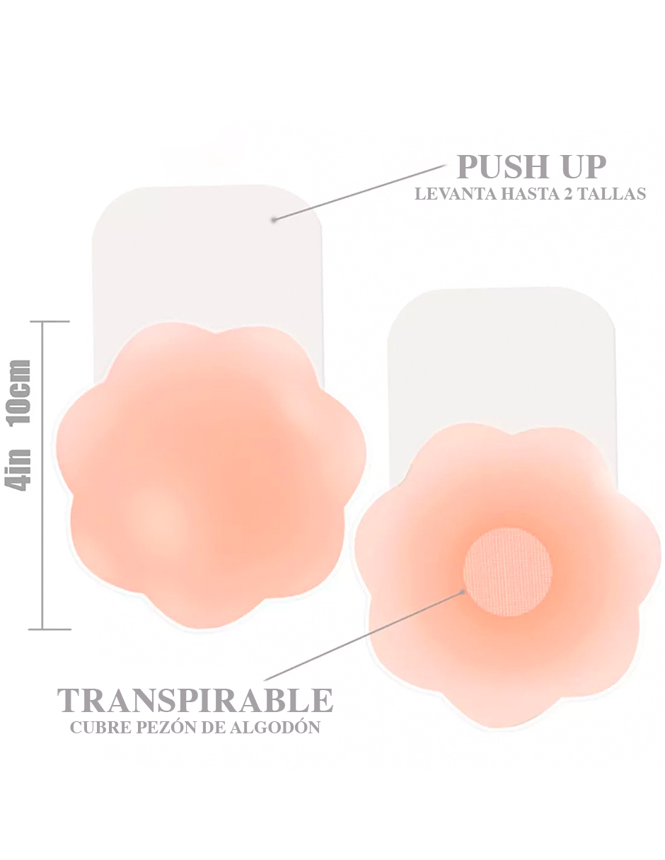 Foto 4 pulgar | Pack 2 Pares De Pezoneras Push Up Reutilizables Invisible Aumenta 2 Tallas
