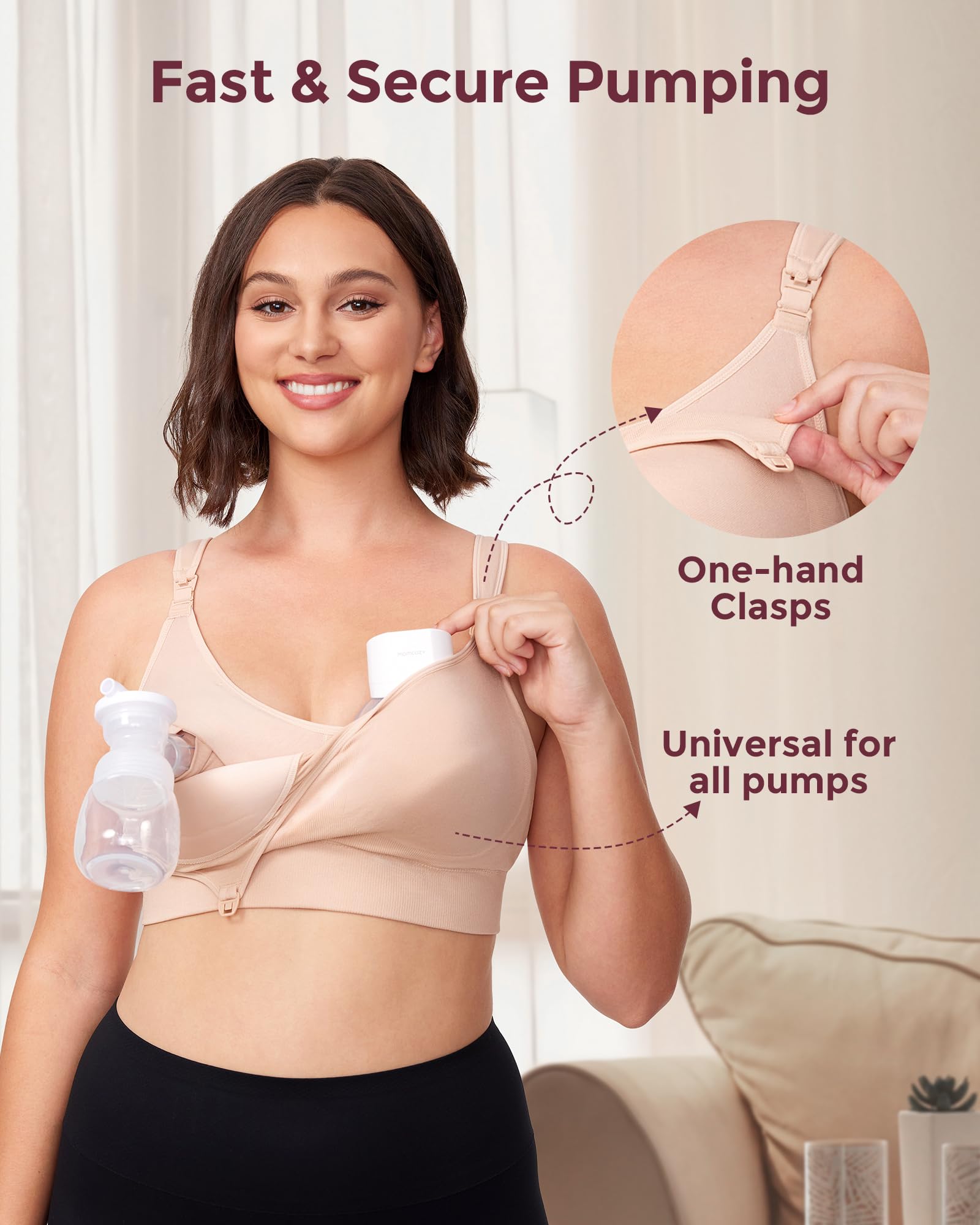 Foto 4 pulgar | Sujetador Momcozy, De Licra, Manos Libres, Con Acolchado Fijo - Venta Internacional.