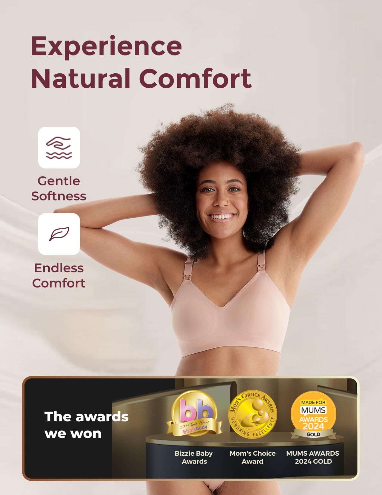 Foto 3 pulgar | Sujetador De Lactancia Momcozy Seamless Ultra Comfort Beige Para Mujer - Venta Internacional.