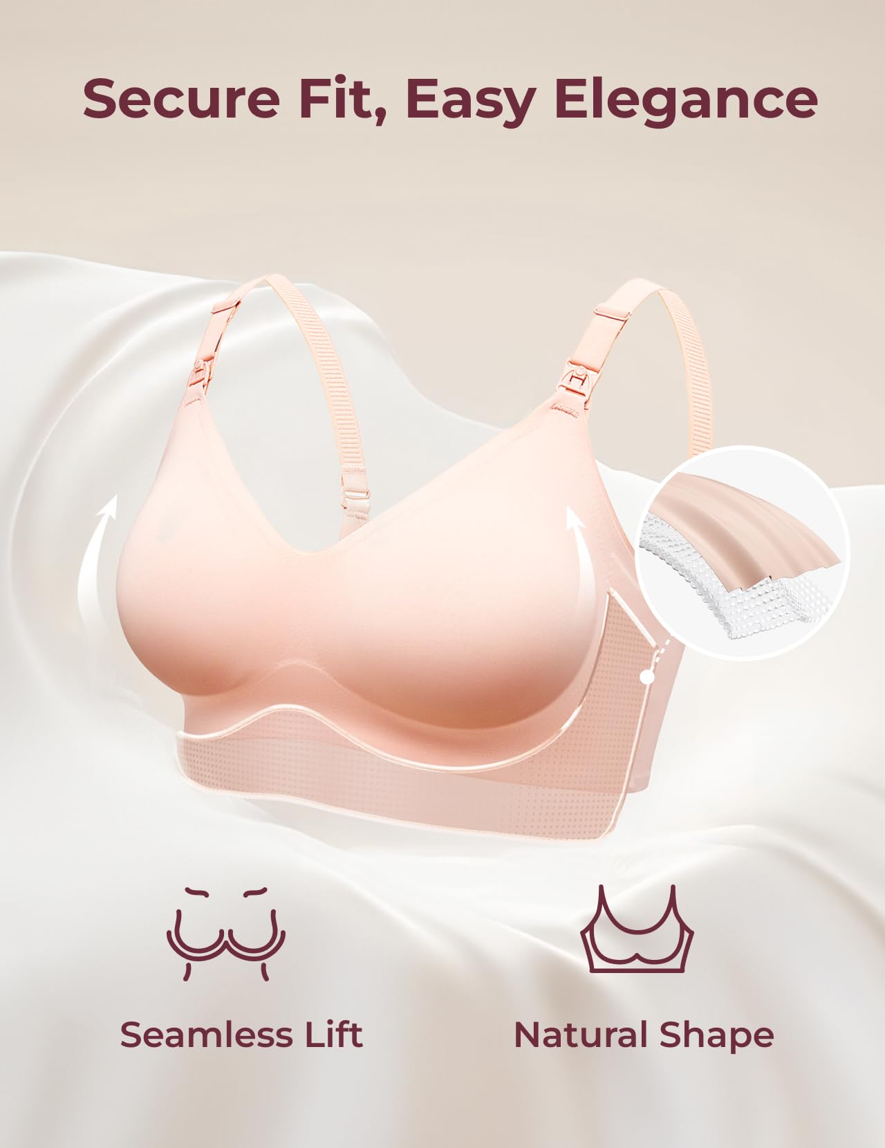 Foto 4 pulgar | Sujetador De Lactancia Momcozy Seamless Ultra Comfort Beige Para Mujer - Venta Internacional.