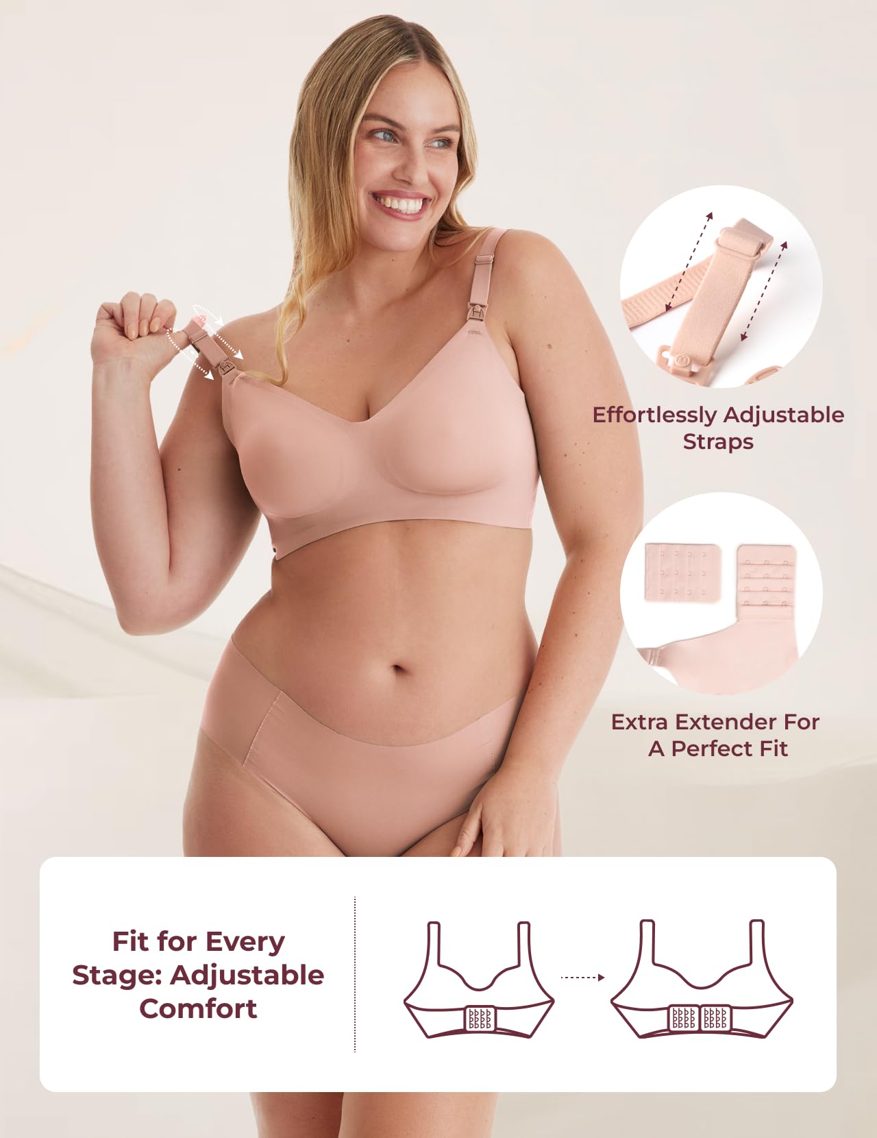 Foto 4 | Sujetador De Lactancia Momcozy Seamless Ultra Comfort Beige Para Mujer - Venta Internacional.