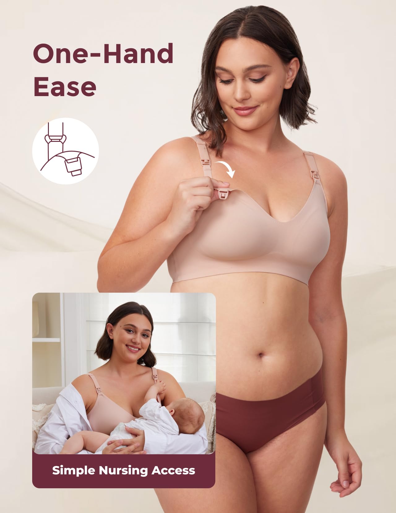 Foto 8 pulgar | Sujetador De Lactancia Momcozy Seamless Ultra Comfort Beige Para Mujer - Venta Internacional.