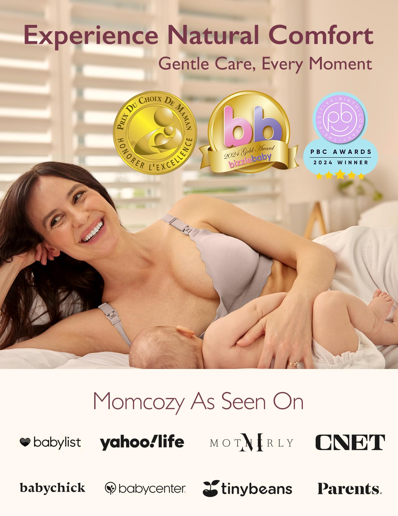 Foto 4 | Sujetador De Lactancia Momcozy Seamless Pregnancy Maternity Brown - Venta Internacional.