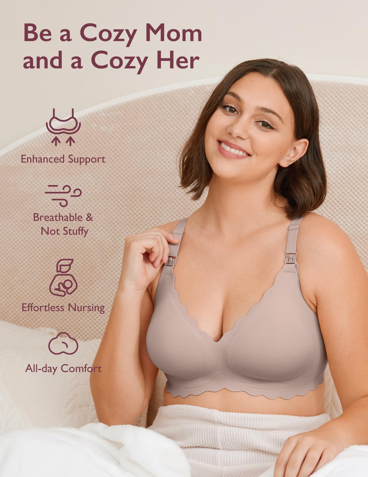 Foto 8 pulgar | Sujetador De Lactancia Momcozy Seamless Pregnancy Maternity Brown - Venta Internacional.
