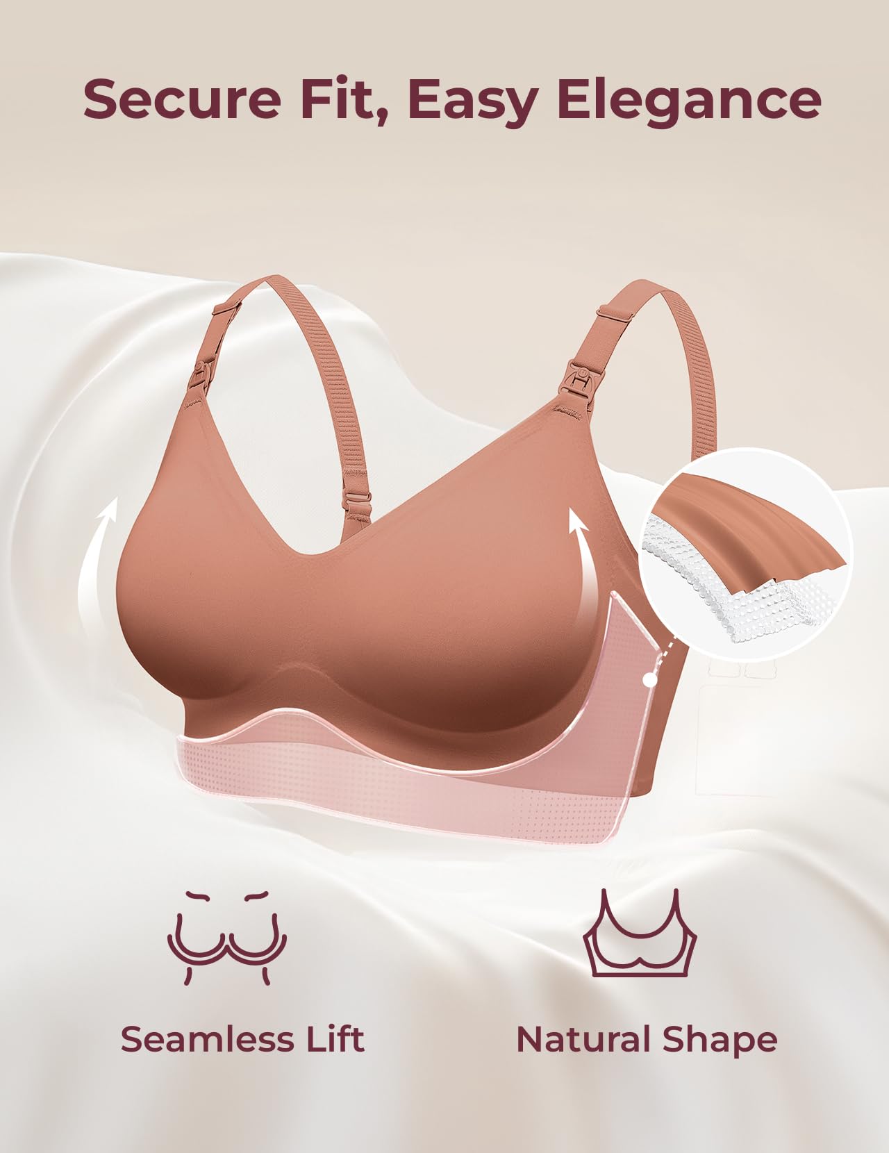 Foto 3 pulgar | Sujetador De Lactancia Momcozy Yn21 Seamless Ultra Comfort Maternity - Venta Internacional.