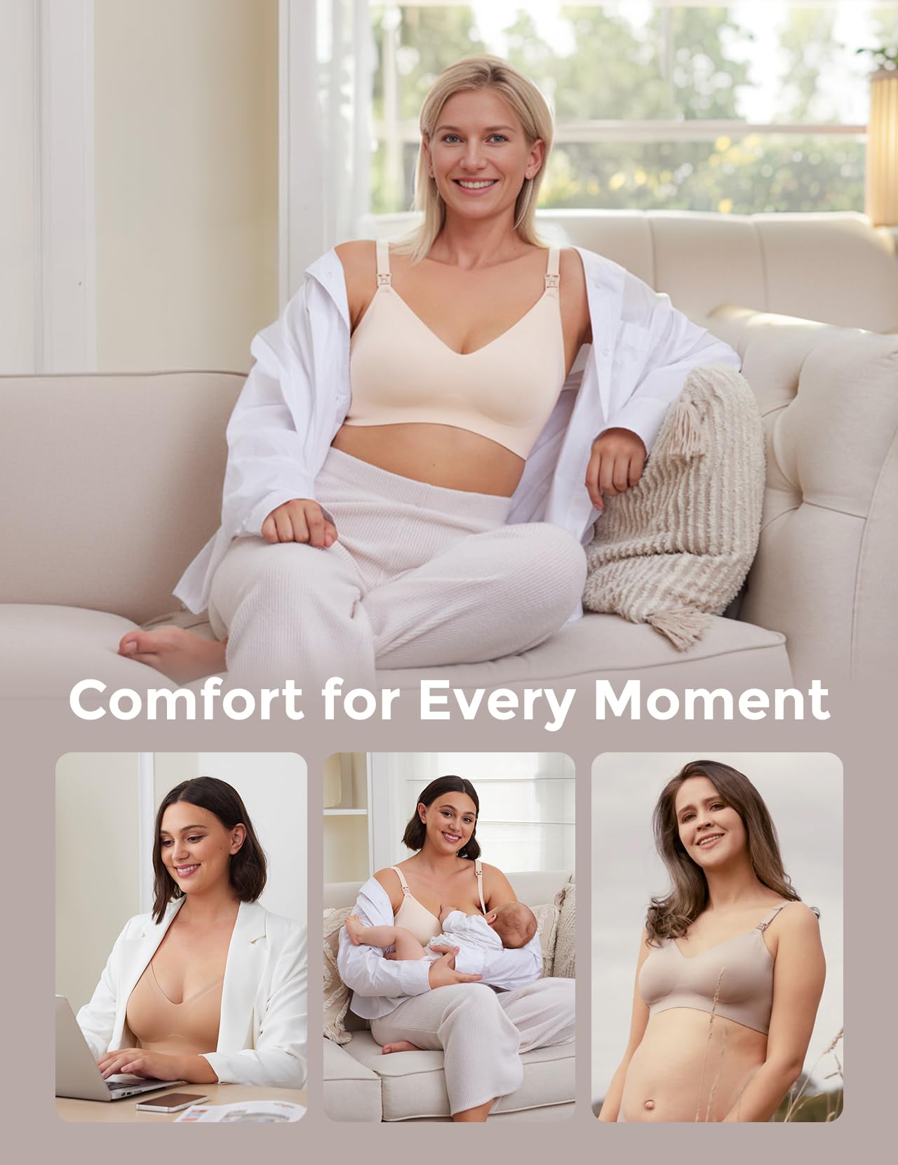 Foto 7 | Sujetadores De Lactancia Momcozy Cream - Venta Internacional.