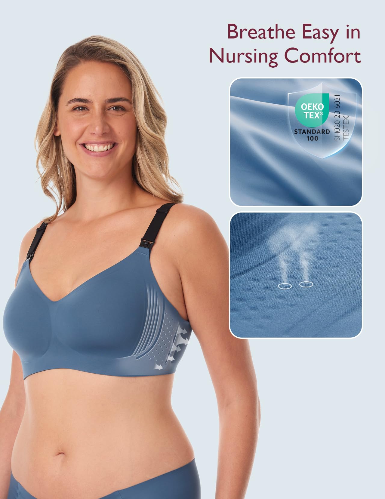 Foto 5 pulgar | Sujetador De Lactancia Momcozy 3.0 Jelly Strip Lift Support Nordic Blue - Venta Internacional.
